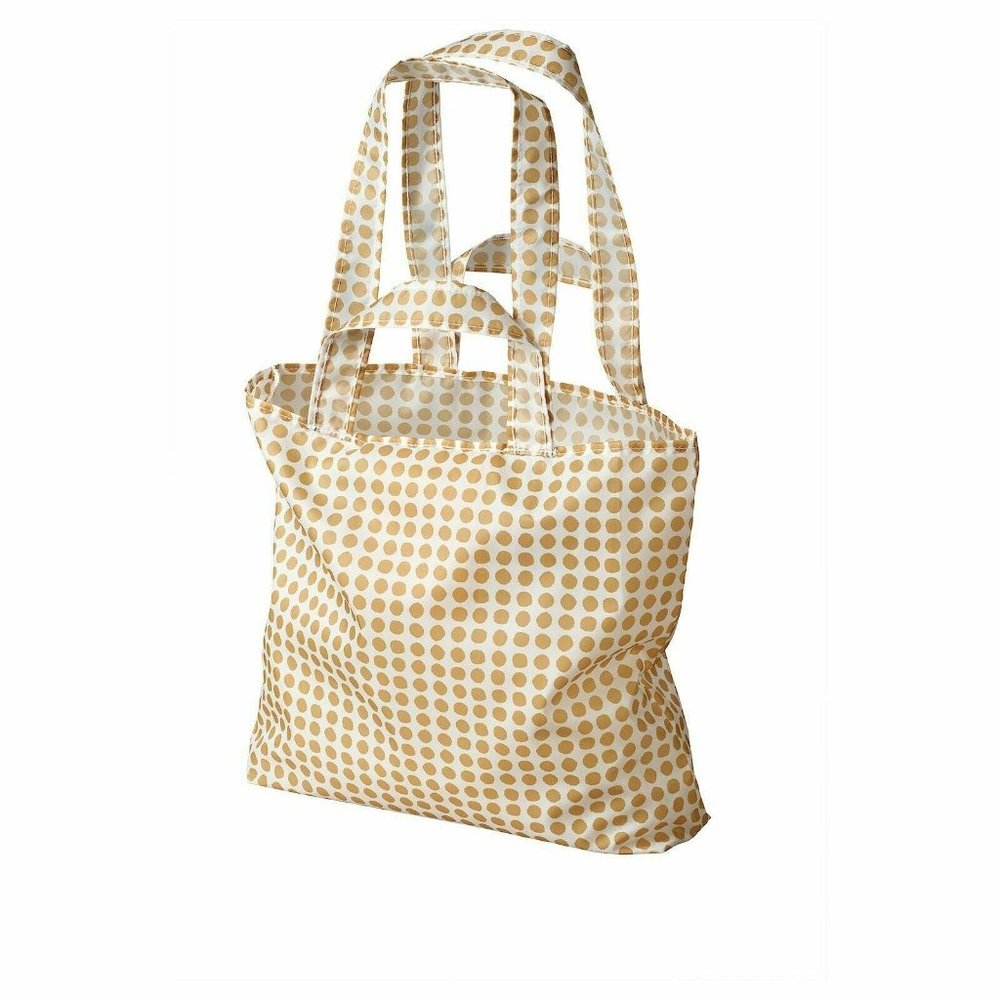 2 IKEA Skynke Reusable Shopping Bags Handles Pouch Plaid Polka Dot Sustainable - Picture 4 of 8